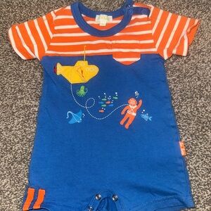 Le Top Orange and Blue Submarine Bodysuit